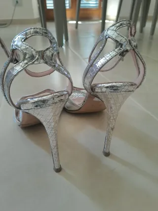 Sandali tacco donna argento 41