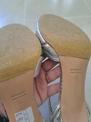 Sandali tacco donna argento 41