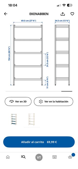 Estantería Ekkenaben Blanca Madera Ikea