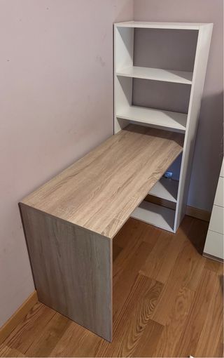 Escritorio Blanco y Madera Leroy Merlin