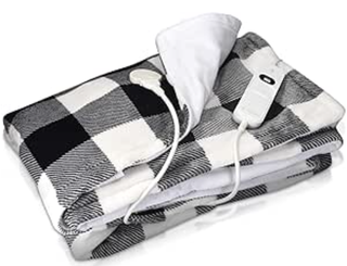 Copriletto Elettrico a Quadri Nero Bianco