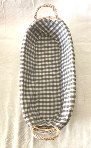 Cestino vimini rivestito tessuto 40x20x9