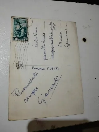 Postal antigua Fausto Coppi