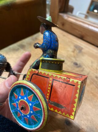 Antiguo Juguete Lata Lehmann 852 Carro Cebra