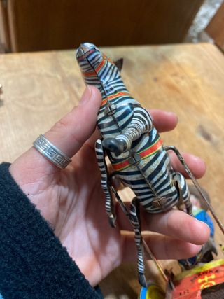 Antiguo Juguete Lata Lehmann 852 Carro Cebra