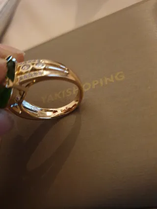 Anillo Vintage Oro 18k con Piedra Verde
