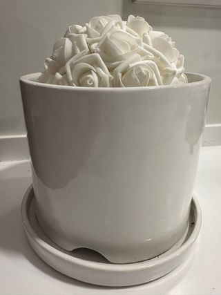 Macetero zara home blanco decorativo ceramico