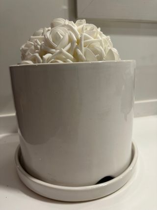 Macetero zara home blanco decorativo ceramico