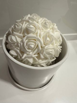 Macetero zara home blanco decorativo ceramico