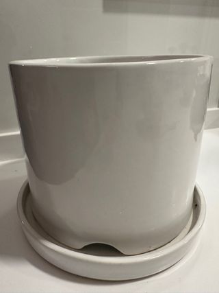 Macetero zara home blanco decorativo ceramico