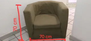 Conjunto 4 Sillones Tapizados Tela Verde Oliva