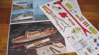 Maqueta Barco Calypso Cartón Cousteau