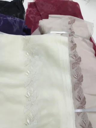 Lote Rosa 5 Tiras de marquiset bordado central