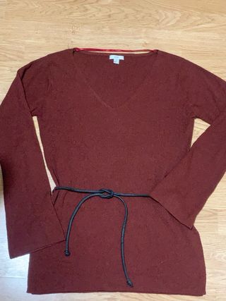 Jersey burdeos Mango con cinturón