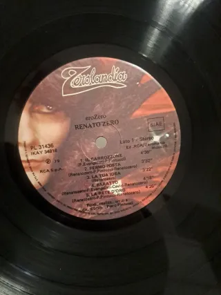Vinile Renato Zero EROZERO autografato 33 giri