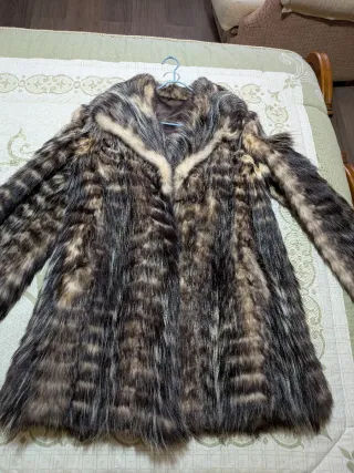 Abrigo de piel multicolor