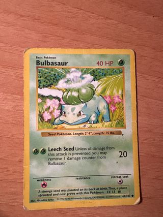 Carta Pokémon Bulbasaur Base 40 HP
