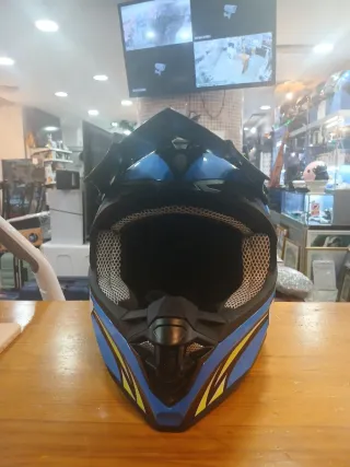 Casco Moto Unik Azul y Negro