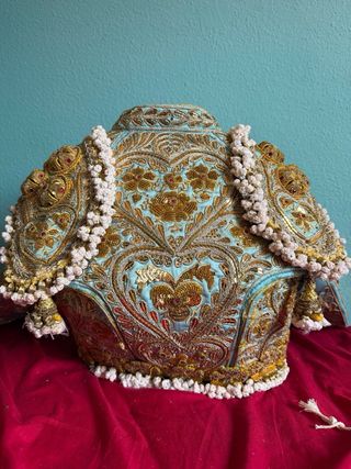 Traje de Luces Torero Bordado Azul y Dorado