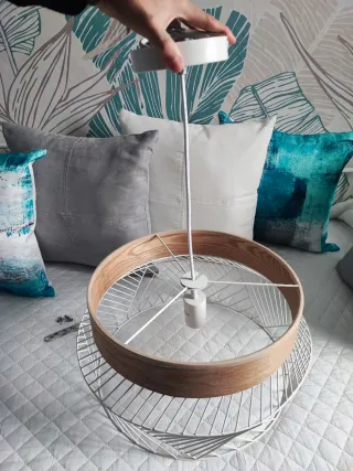 Lámpara de techo madera y metal