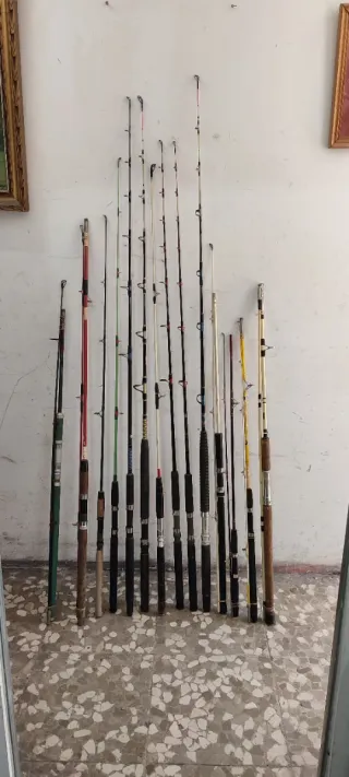 Cañas de pesca de barco