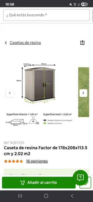 Caseta de resina Factor 178x208x113.5 cm