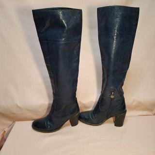 Botas altas Palkros piel azul
