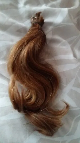 Pelo natural castaño y dorado 30cm