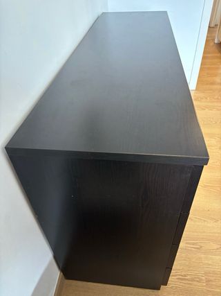 Cómoda 8 cajones 160cm vidrio esmerilado