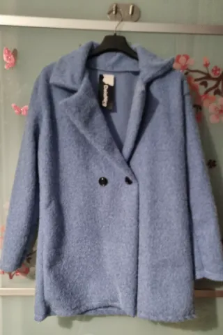 Cappotto lana blu polvere