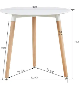 Mesa redonda nórdica y 4 sillas blancas