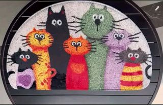 Lote fundas, alfombra, cartel