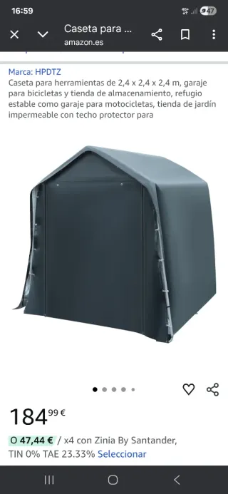 Caseta Cobertizo HPDTZ 2,4x2,4x2,4m