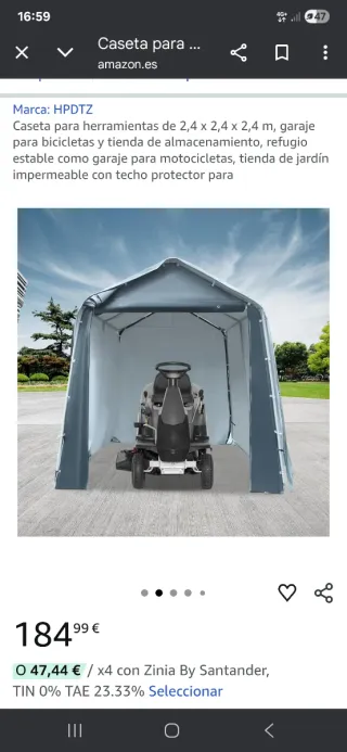 Caseta Cobertizo HPDTZ 2,4x2,4x2,4m