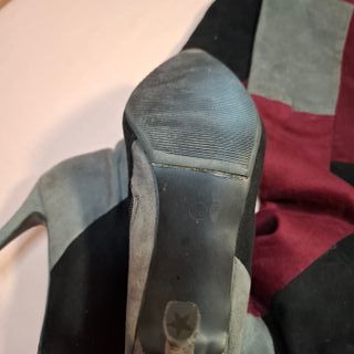 Botas patchwork Amor Amor negras y burdeos