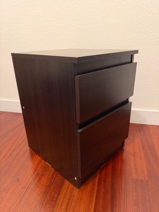 Mesita Noche IKEA KULLEN Marrón Oscuro