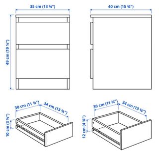 Mesita Noche IKEA KULLEN Marrón Oscuro