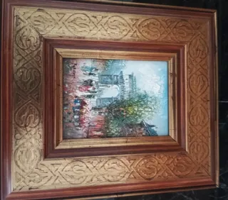 Cuadro decorativo madera y metal