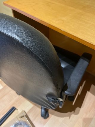 Mesa y Silla Escritorio Madera Cuero