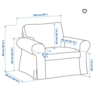 Butaca IKEA blanca, modelo Ektorp