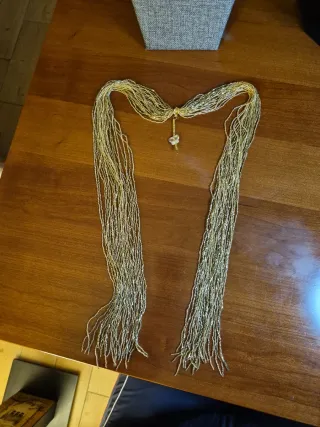 Collar Cristal Checo Abierto Dorado