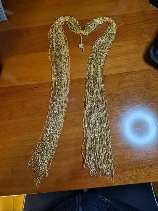 Collar Cristal Checo Abierto Dorado