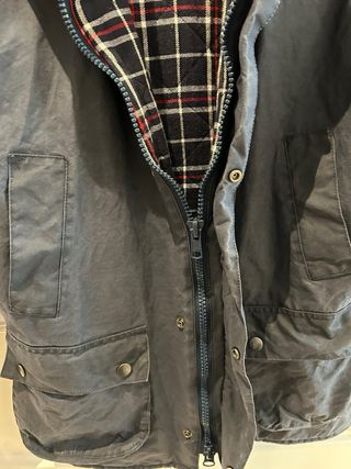 Chaqueta tipo Barbour azul marino T12 niño