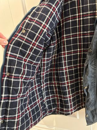 Chaqueta tipo Barbour azul marino T12 niño