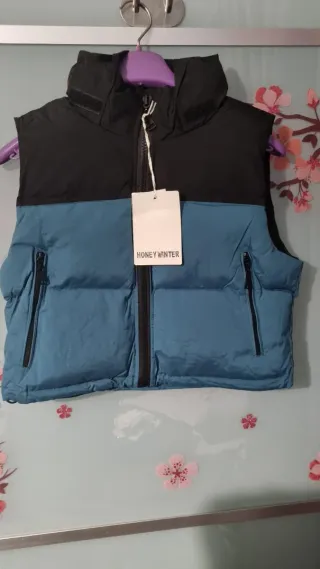 Gilet Honey Winter nero e verde petrolio