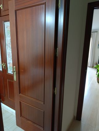 Puerta de paso madera oscura