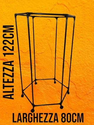 Appendiabiti esagonale metallo nero stand rack ape