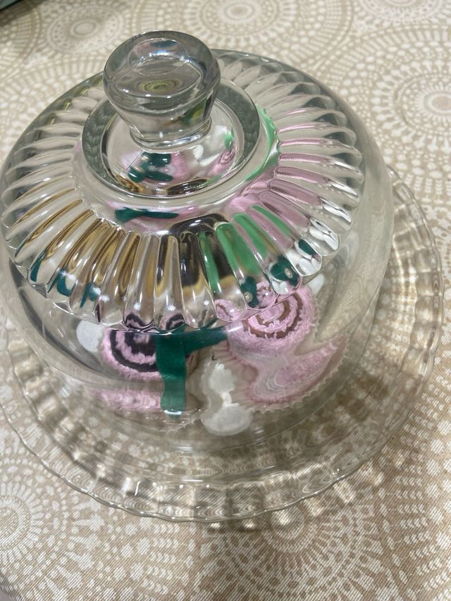 Quesera de cristal con tapa