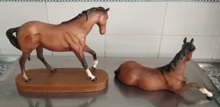 Pareja de caballos Beswick porcelana inglesa