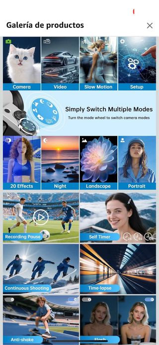 Cámara Digital 4K WiFi 64MP Autofoco Zoom 16X